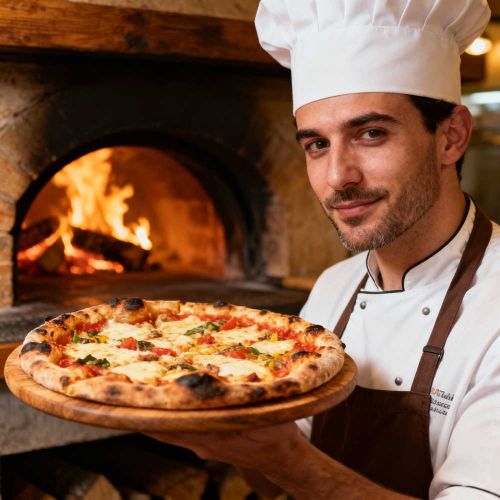 Пиццайоло готовит пиццу